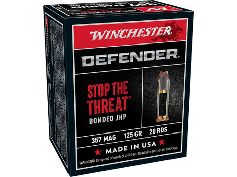 Winchester Ammo S357MPDB Defender 357Mag 125gr Bonded Jacket Hollow Point 20 Per Box/10 Case
