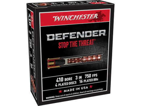 Winchester Ammo S413PDX1 PDX1 Defender Combo 410Gauge 3" 4Defense Discs/16 BBs Shot 10 Per Box/10 Case