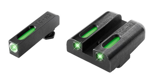 TruGlo TG13GL2A TFX  Black  Green Tritium  Fiber Optic White Outline Front Sight Green Tritium  Fiber Optic Rear Sight UPC: 788130019214