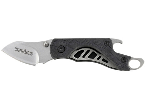 Kershaw 1025X Cinder 1.40" Folding Drop Point Plain Stonewashed 3Cr13MoV SS Blade Black Glass-Filled Nylon Handle Includes Key Ring