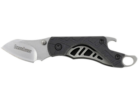 Kershaw 1025X Cinder 1.40" Folding Drop Point Plain Stonewashed 3Cr13MoV SS Blade Black Glass-Filled Nylon Handle Includes Key Ring
