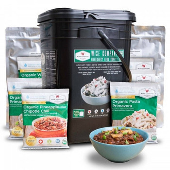 READYWISE - Organic Bucket, 90 Servings, Emergency, MRE Meal, Food Supply, Premade, Freeze Dried Survival Food for Hiking, Adventure and Camping Essentials, Individually Packaged, 25 Year Shelf Life