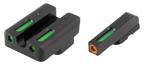TruGlo TG13TA2PC TFX Pro  Black  Green Tritium  Fiber Optic Orange Outline Front Sight Green Tritium  Fiber Optic Rear Sight UPC: 788130023204