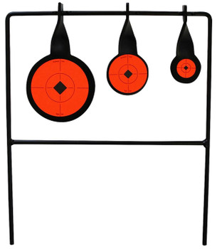 Birchwood Casey 46322 World of Targets Qualifier Rimfire PistolRifle AR500 Steel BlackOrange Bullseye Illustration Impact Enhancement Motion UPC: 029057463224