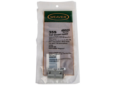 Weaver Mounts 48006 Top Mount Base 35S Silver Remington/Ruger/Weatherby
