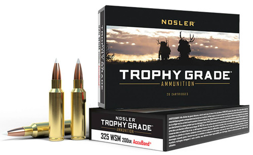 Nosler Trophy Grade Hyper Velocity Centerfire Ammunition, 325 WSM, Nosler AccuBond, 200 Grain - 20 Cartridge Box ( 20 / 1 )