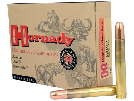 Hornady 8262 Dangerous Game 458Lott 500gr Dangerous Game Solid 20 Per Box/6 Case
