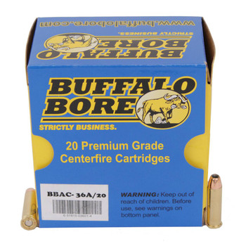 Buffalo Bore Ammunition 36A20 Heavy Strictly Business 32 HR Mag P 100 gr Jacketed Hollow Point 20 Per Box 12 UPC: 651815036014