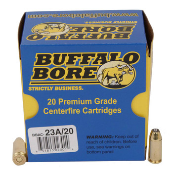 Buffalo Bore Ammunition 23A20 Heavy Strictly Business 40 SW P 155 gr Jacket Hollow Point 20 Per Box 12 UPC: 651815023014