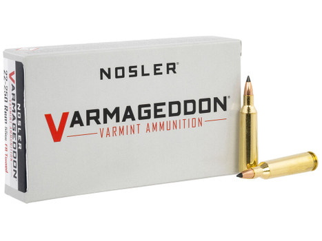 Nosler 65155 Varmageddon 22-250Rem 55gr Flat Base Tipped 20 Per Box/10 Case