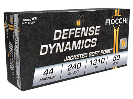 Fiocchi 44A500 Defense Dynamics 44RemMag 240gr Jacketed Soft Point 50 Per Box/10 Case