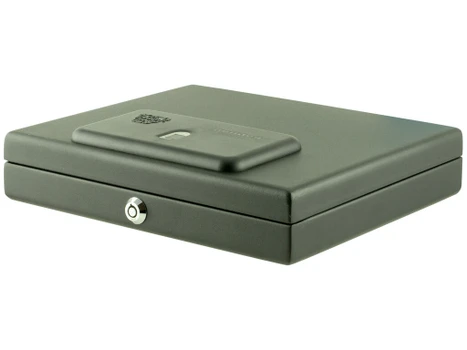 Bulldog BD4055B Magnum Top Load Vault Fingerprint ID Entry Black Powder Coat Steel Holds 1 Handgun 11.50" x 9.75" x 2.50