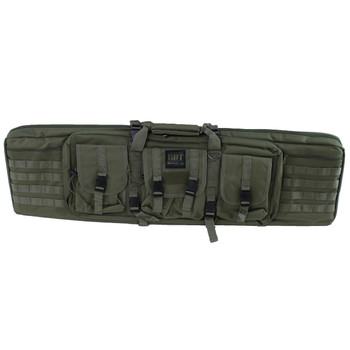 Bulldog BDT4043G Tactical Single Rifle Case 43 Green Nylon with 3 Accessory Pockets  Deluxe Padded Backstraps Lockable Zippers UPC: 672352010534
