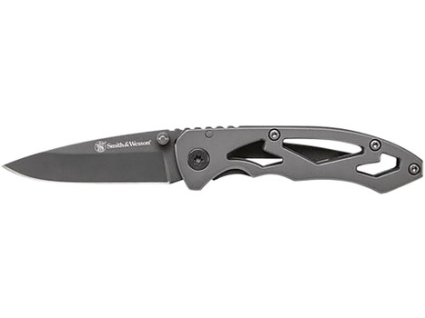 Smith & Wesson Knives CK400CP Skeletonized 2.20" Folding Drop Point Plain Stainless Steel Blade 3.20" Handle Includes Pocket Clip