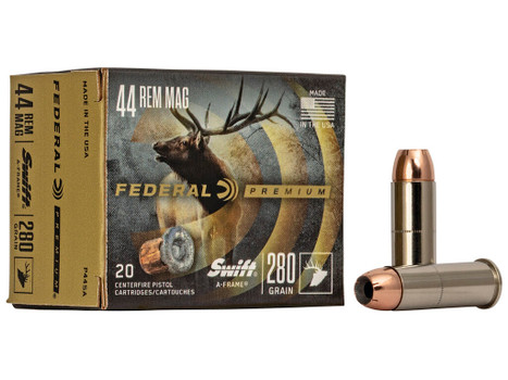 Federal P44SA Premium 44RemMag 280gr Swift A Frame 20 Per Box/10 Case