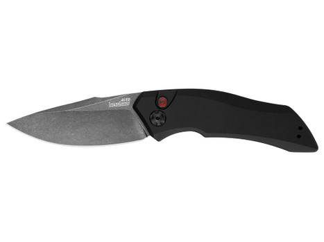 Kershaw 7100BW Launch 1 3.40" Folding Drop Point Plain Black Oxide Blackwash CPM 154 SS, Blade Black Aluminum Handle