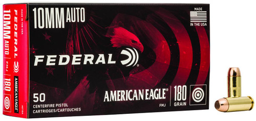 Federal American Eagle Subsonic Centerfire Ammunition, 10mm Auto, Full Metal Jacket, 180 Grain - 20 Cartridge Box ( 20 / 1 )