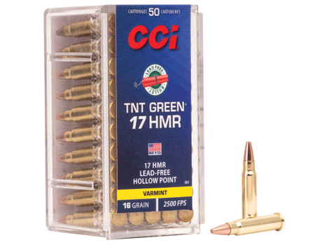 CCI 951 TNT Green 17HMR 16gr Speer TNT Green Hollow Point 50 Per Box/40 Case