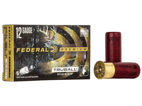 Federal PB127RS Premium Vital-Shok TruBall 12Gauge 2.75" 1oz RifledSlug Shot 5 Per Box/50 Case