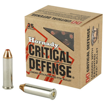 Hornady Critical Defense Hyper Velocity Centerfire Ammunition, 357 Magnum, Flex Tip eXpanding, 125 Grain - 25 Cartridge Box ( 25 / 1 )