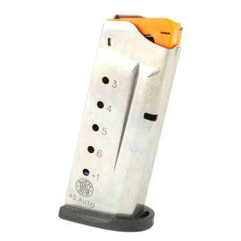 Smith  Wesson 3005566 MP Shield  6rd Magazine Fits SW MP Shield 45 ACP Stainless UPC: 022188869507