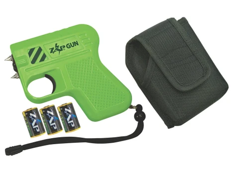 Zap ZAPGUN Zap Gun Stun Gun/Flashlight Range of Close Contact Green Plastic