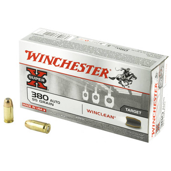 Winchester Super-X Subsonic Centerfire Ammunition, 380 ACP, WinClean (Brass Enclosed Base), 95 Grain - 50 Cartridge Box ( 50 / 1 )