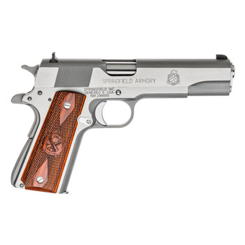 Springfield Armory PB9151LCA 1911 MilSpec CA Compliant 45 ACP 71 5 Stainless Match Grade Steel Barrel Serrated Stainless Steel Slide  Frame wBeavertail Crossed Cannon Cocobolo Grip UPC: 706397913137