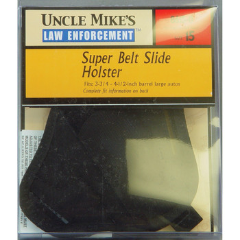 Uncle Mikes 86150 Super  OWB Size 15 Black Laminate Belt Slide Fits Large SemiAuto Fits 3.754.50 Barrel Ambidextrous UPC: 043699861507