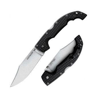 Cold Steel CS29AXC Voyager  XL 5.50 Folding Clip Point Plain AUS10A SS Blade Black GrivEx wAluminum Liners Handle Includes Pocket Clip UPC: 705442017967