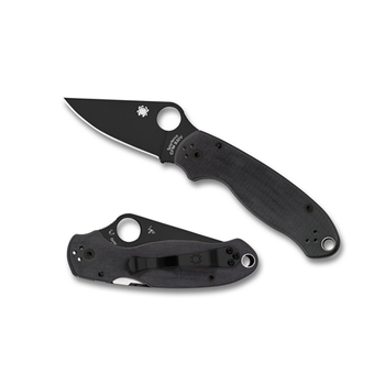 Spyderco C223GPBK Para 3  2.95 Folding Clip Point Plain Black DLC CPM S45VN SS BladeBlack G10 Handle Includes Pocket Clip UPC: 716104011827