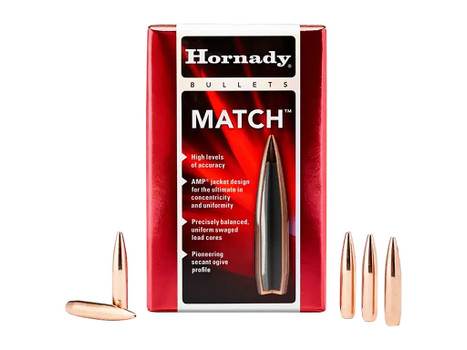 Hornady 30733 Match 30 Cal .308 208 gr Hollow Point Boat Tail Match 100 Per Box/ 15 Case