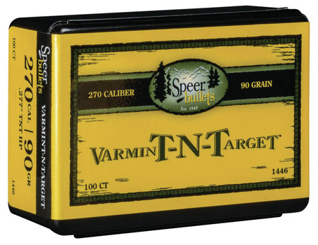 Speer Bullets 1446 TNT Rifle 270 Caliber .277 90 GR Hollow Point 100 Box UPC: 076683014467