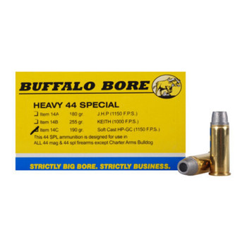 Buffalo Bore Ammunition 14C20 Heavy Strictly Business 44 SW Spl 190 gr Soft Cast Hollow Point 20 Per Box 12 UPC: 651815004457
