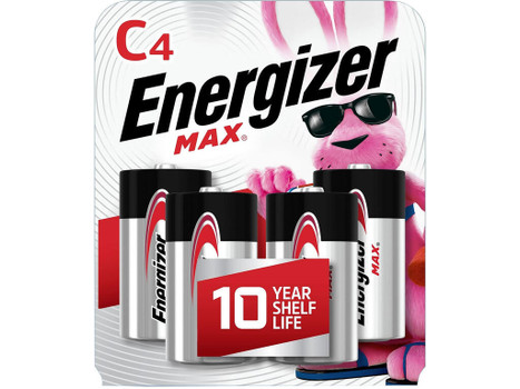 Energizer E93BP4 C Max Black & Silver 1.5V Alkaline, Qty (4) Single Pack