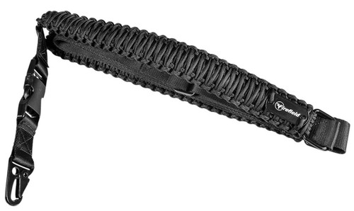 Firefield FF46000 Single Point Tactical Sling made of Black Nylon Paracord with 2831 OAL 1.50 W  Adjustable Design for Rifles UPC: 812495020957
