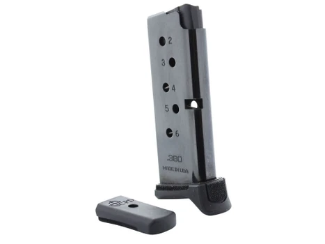 DuraMag 6X38141205RCPD Replacement Black Detachable 6rd 380 ACP for Ruger LCP/LCP II