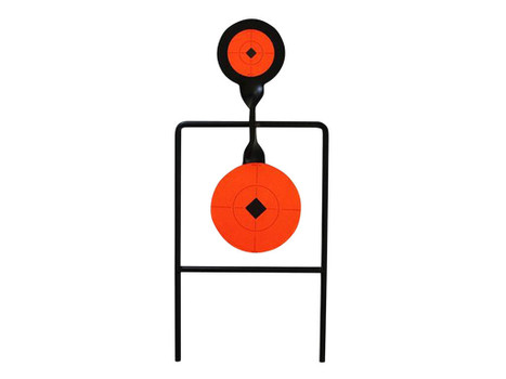 Birchwood Casey 46344 World of Targets Super Double Mag Spinner 4.50"/6" Handgun Black/Orange Steel Circle w/Crosshair & Diamond 0.37" Thick Standing