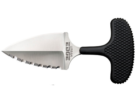Cold Steel CS43XLS Urban Edge 2.50" Fixed Part Serrated Stone Washed Japanese AUS-8A SS Blade/Black Textured Kray-Ex Handle