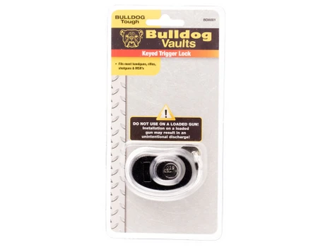 Bulldog BD8001 Trigger Lock Open With Key Black Metal Firearm Fit- Handgun/Rifle/Shotgun