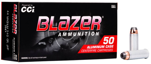 CCI Blazer High Velocity Centerfire Ammunition, 44 Rem Mag, Jacketed Hollow Point, 240 Grain - 50 Cartridge Box ( 50 / 1 )