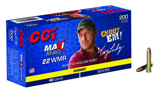CCI Maxi-Mag Hyper Velocity Rimfire Ammunition, 22 WMR, Jacketed Hollow Point, 40 Grain - 200 Cartridge Box ( 200 / 1 )