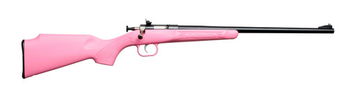 Crickett KSA2220 Youth  22 LR 1rd 16.12 Blued Barrel  Receiver Fixed FrontAdjustable Rear Peep Sights Pink Synthetic Stock w11.5 LOP Rebounding Firing Pin Safety UPC: 611613022206