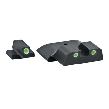 AmeriGlo SW801 Classic Tritium Sight Set for Smith  Wesson MP  Black  Green Tritium with White Outline Front and Rear UPC: 644406901716