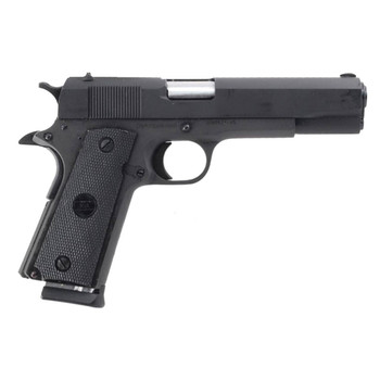 Rock Island 51615 GI Standard FS 9mm Luger Caliber with 5 Barrel 101 Capacity Overall Black Parkerized Finish Steel Beavertail Frame Serrated Slide  Black Rubber Grip UPC: 4806015516156