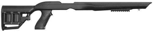 ADAPTIVE TACTICAL 1081039 TacHammer RM4 Black Synthetic Adjustable Stock with Magazine Compartments Removable Barrel Inserts Stowaway Accessory Rail Fits Ruger 1022 Most Barrel Contours UPC: 751103010396
