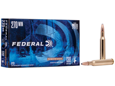 Federal 270A Power-Shok 270Win 130gr Jacketed Soft Point 20 Per Box/10 Case