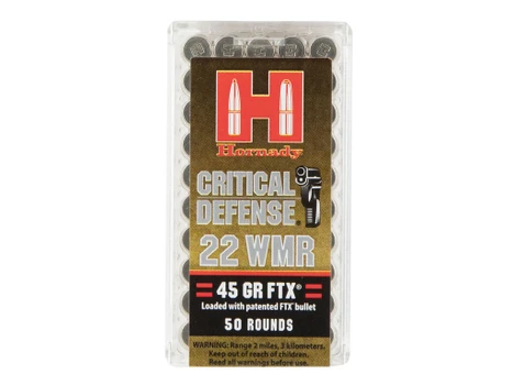 Hornady 83200 Critical Defense 22 WMR 45 gr Flex Tip eXpanding 50 Per Box/ 40 Case