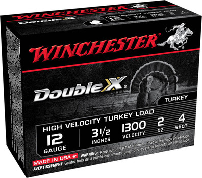 Winchester Double X 12 Gauge Shotshell Ammunition, 3 1/2 Inch, 1300 FPS, 2/3 Ounce, #4 Shot - 10 Cartridge Box ( 10 / 1 )