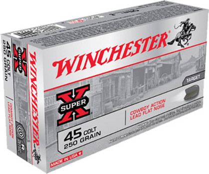 Winchester Super-X Subsonic Centerfire Ammunition, 45 Colt, Lead Flat Nose, 250 Grain - 50 Cartridge Box ( 50 / 1 )